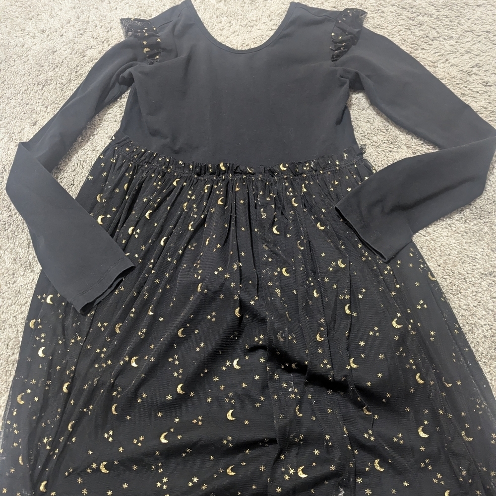 Hanna Andersson Black Gold Stars And Moons Tulle Dress